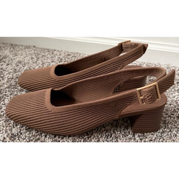 VIVAIA square-toe block heels melody slingback pro women's size 37.5 - Picture 2 of 6